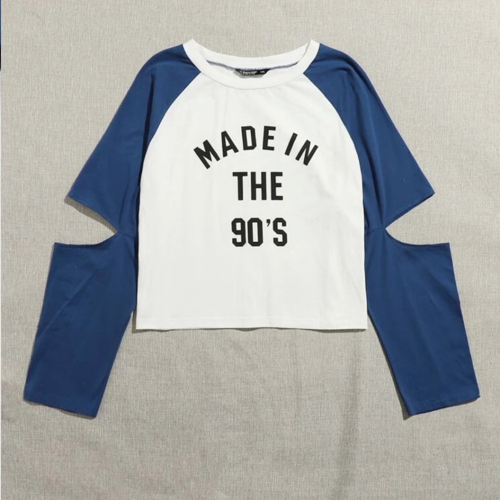 Shein Plus Color Block Baseball Tee